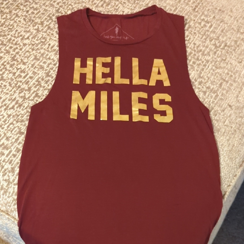 Women's Maroon Tank Top with Gold Print